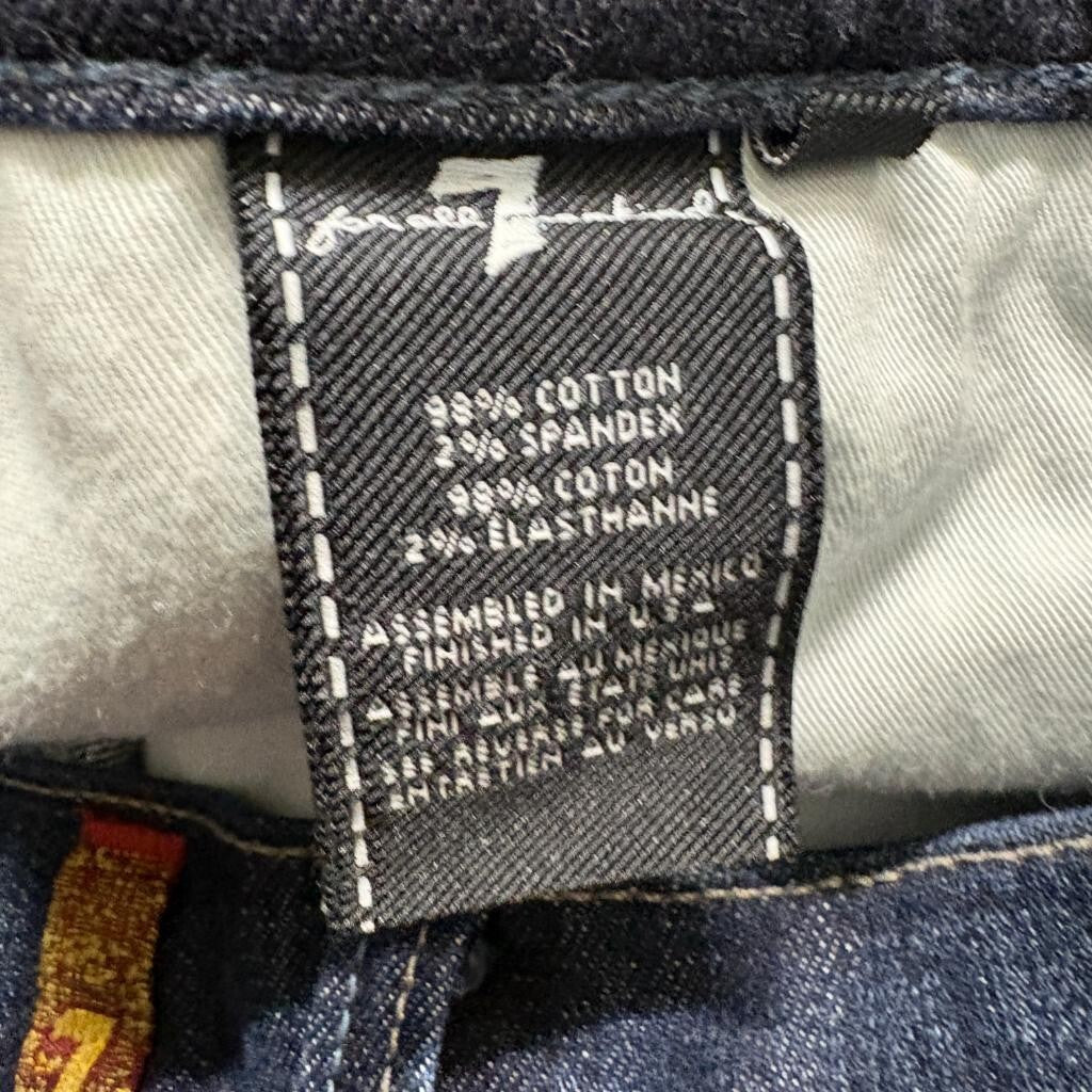 7 For All Mankind Slimmy Jeans Mens 32x31 Dark Wash Stretch Slim Straight Denim
