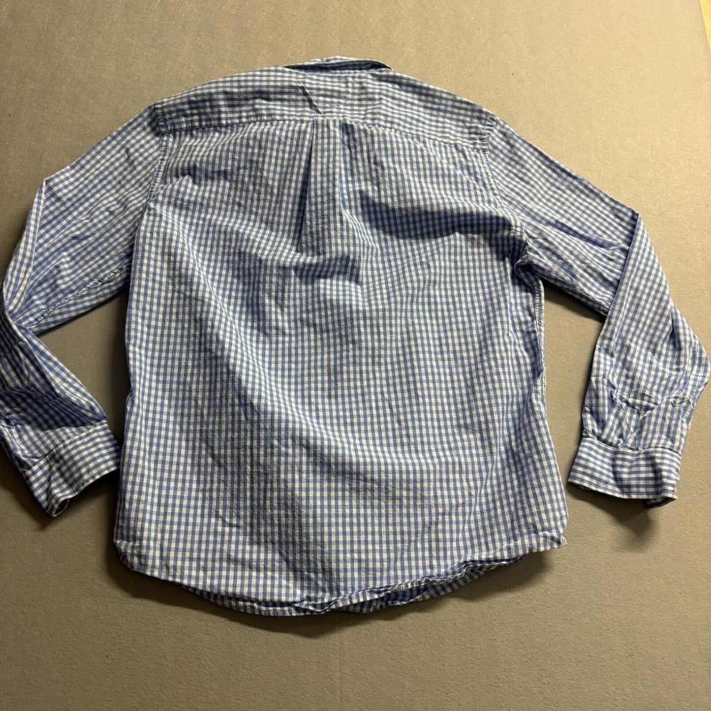 Tommy Hilfiger Shirt Mens Large Blue White Gingham Plaid Classic Fit Cotton