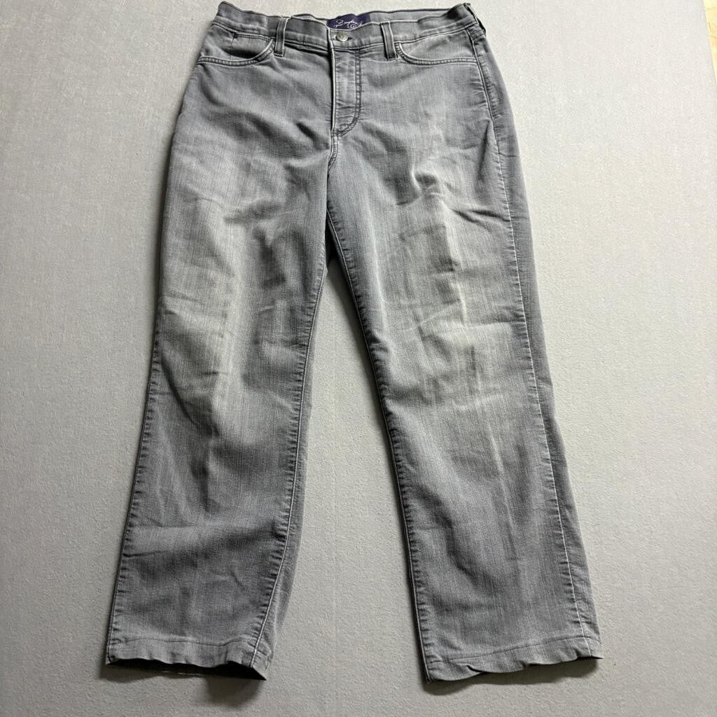 NYDJ Not Your Daughters Jeans Womens 14P Gray Lift Tuck Straight Leg Denim