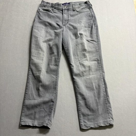 NYDJ Not Your Daughters Jeans Womens 14P Gray Lift Tuck Straight Leg Denim