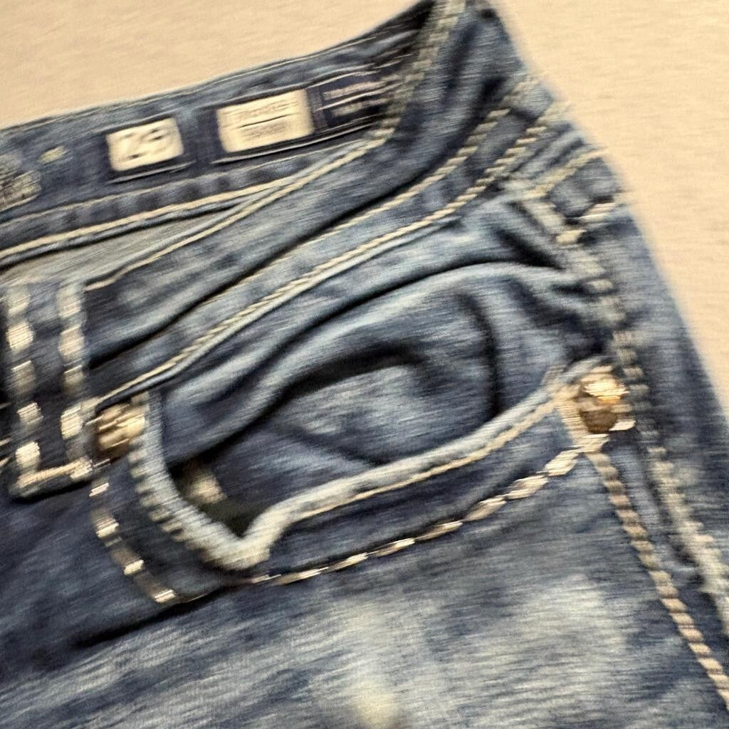 Miss Me Skinny Jeans Womens 29 Blue Denim JP60035 Dark Wash Thick Stitch Stretch