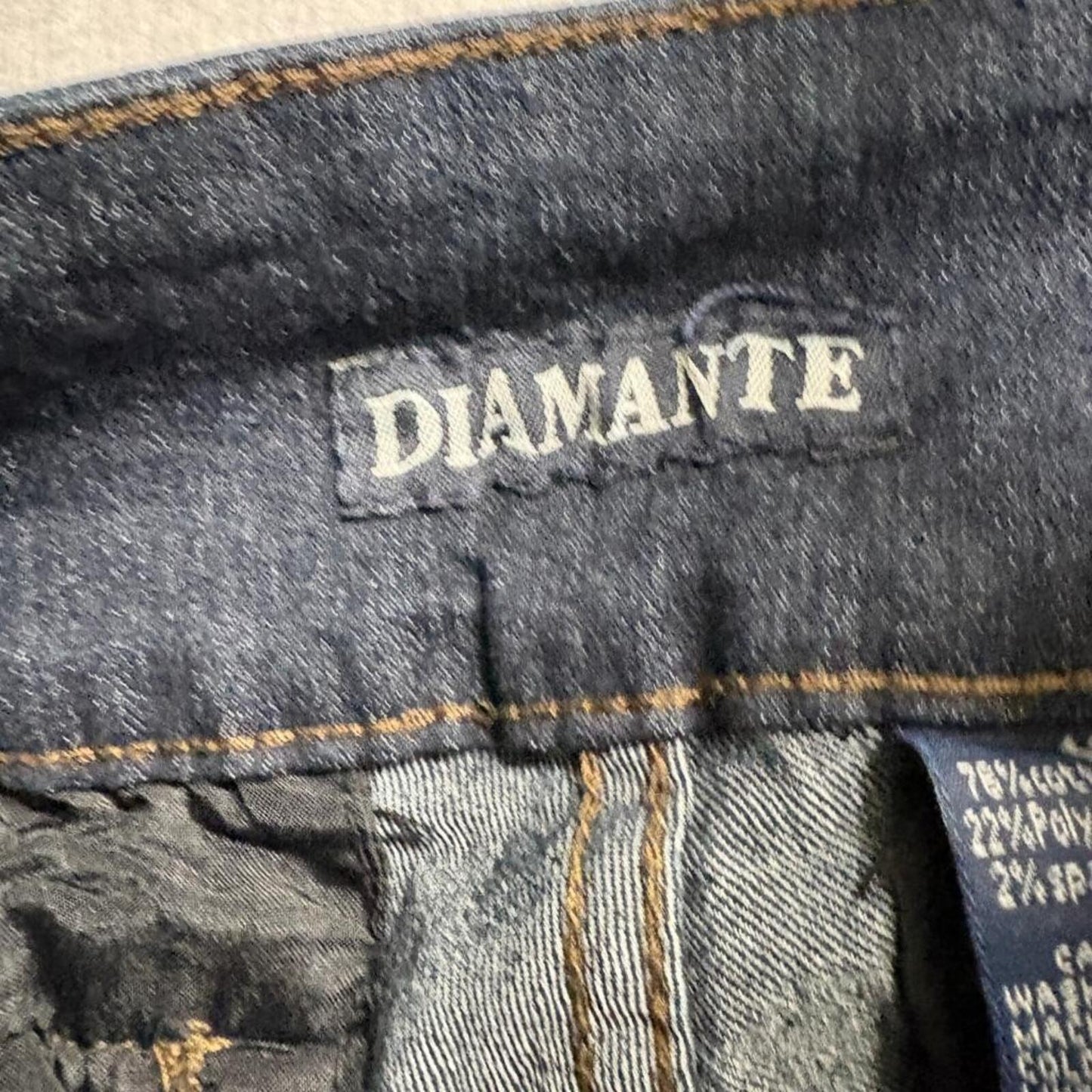 Diamante Womens High Rise Skinny Jeans Dark Wash Stretch Denim Size 30x31 Made