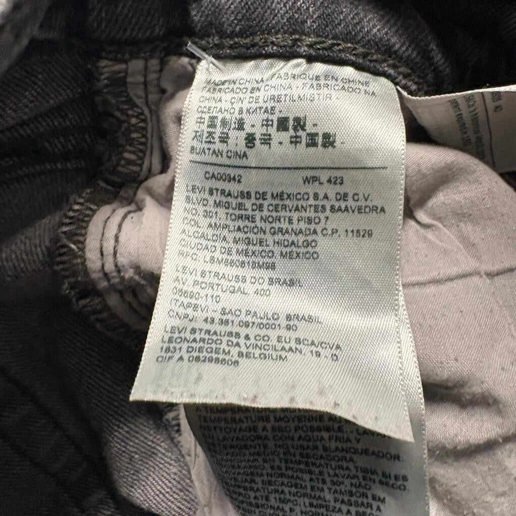 Levis Premium Ribcage Straight Jeans Womens 26 Gray Denim High Rise Button Fly
