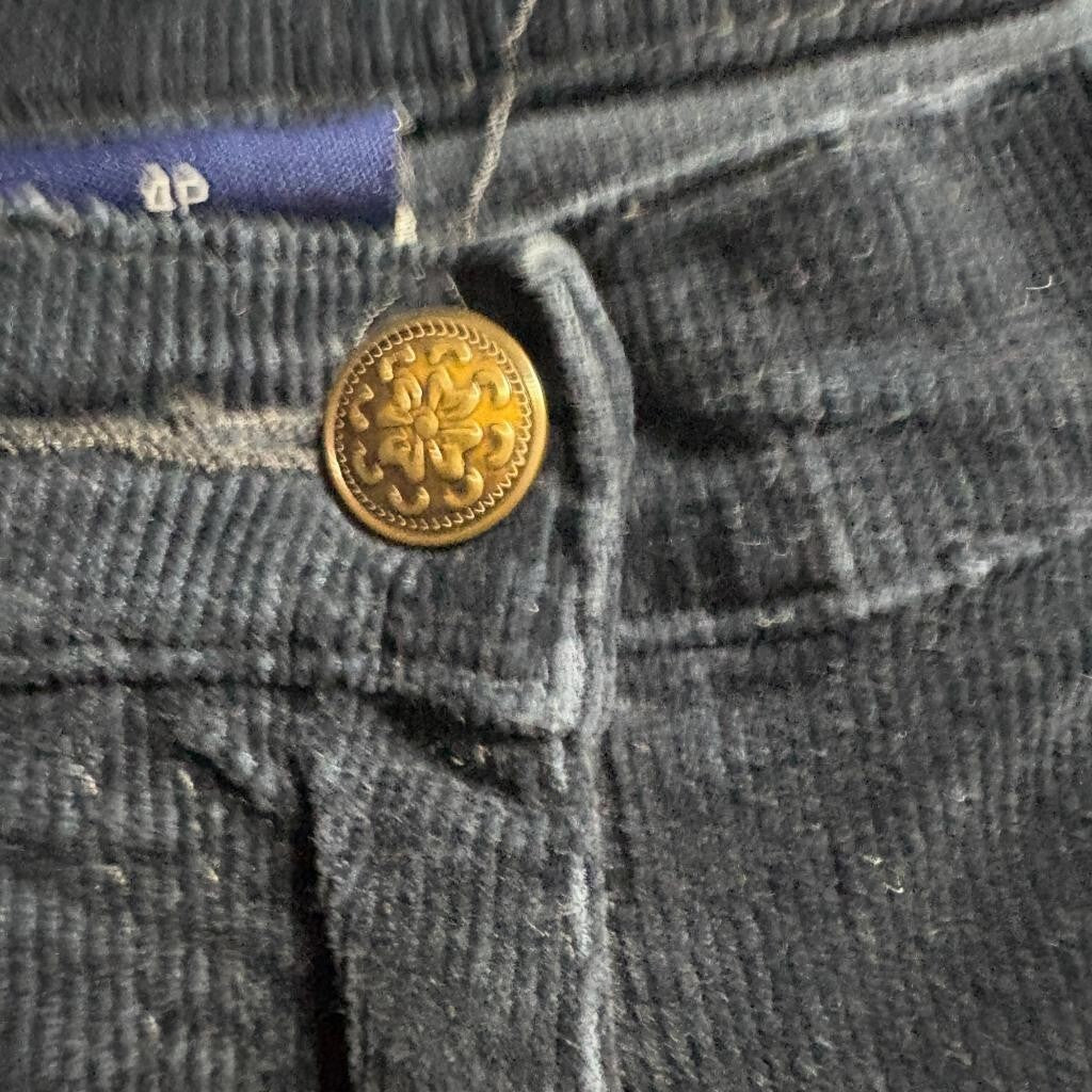 L.A. Blues Corduroy Pants Womens 4P Navy Blue Straight Leg Stretch Cotton Blend