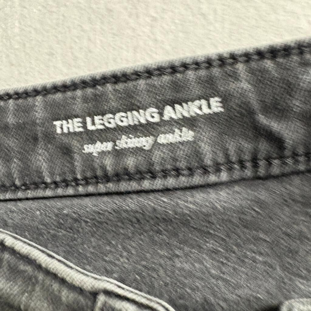 AG Adriano Goldschmied The Legging Ankle Jeans Womens 26R Gray Super Skinny Raw