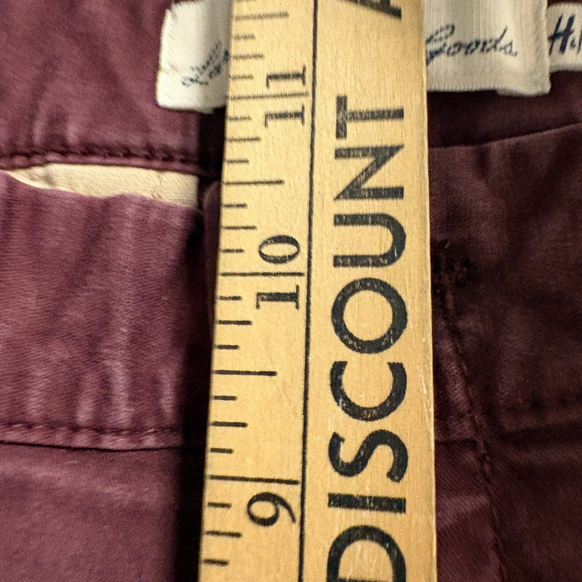 H&M LOGG Chino Pants Mens 32 Maroon Burgundy Stretch Cotton Casual Trousers