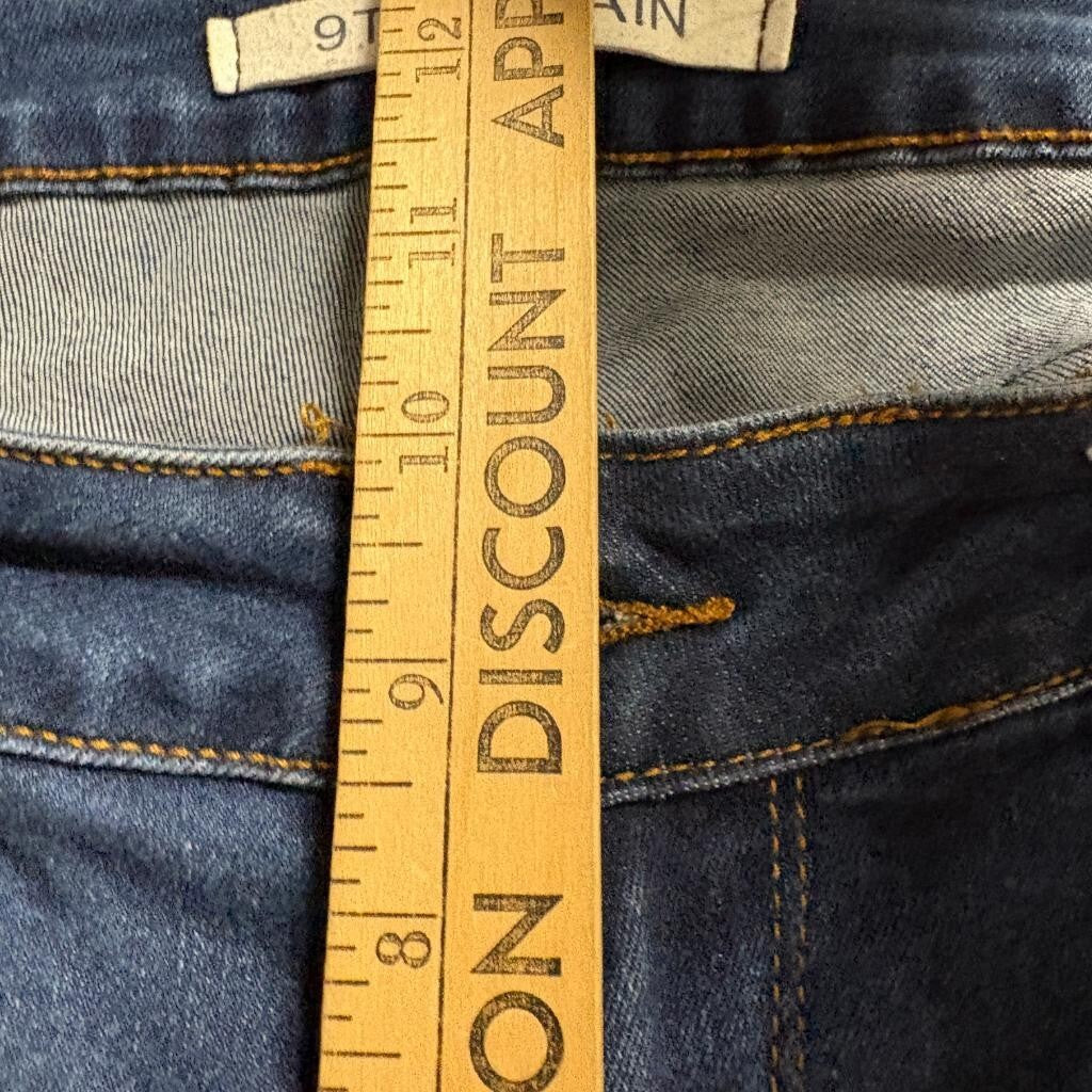 9th & Main Distressed Skinny Jeans Womens 14W Blue Denim Stretch Ripped Knee