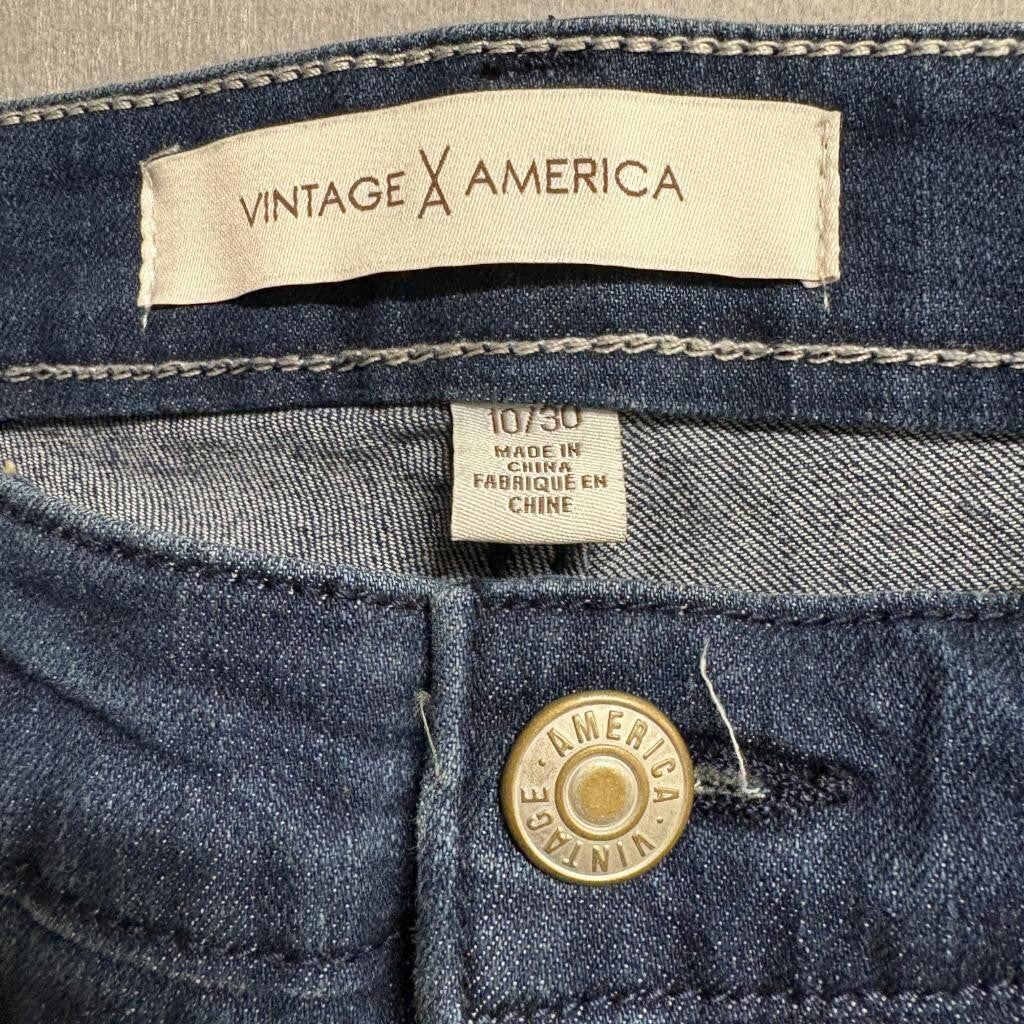 Vintage America Blues Boot-Y Jeans Womens 10/30 Blue Denim Stretch Bootcut