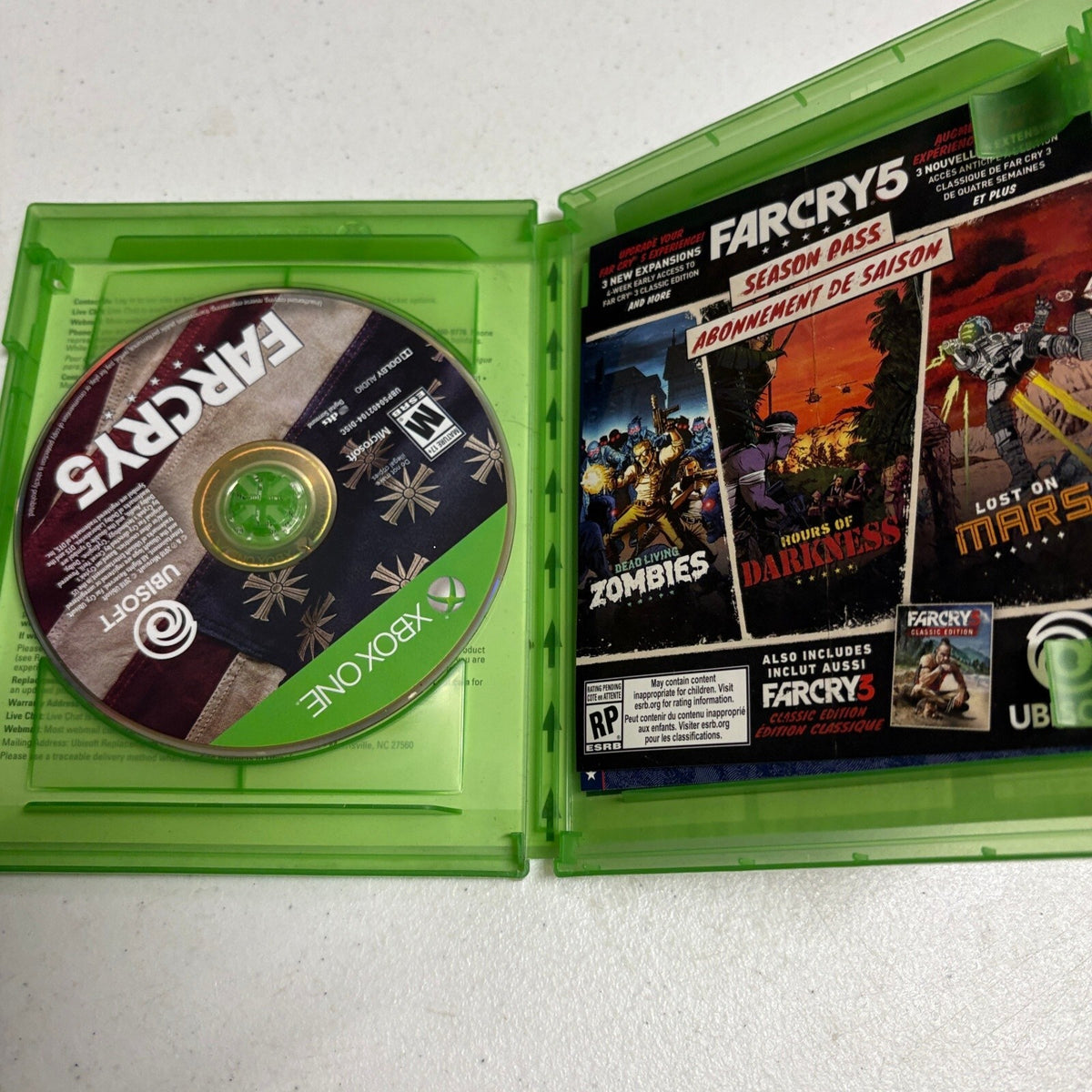 Far Cry 5 Microsoft Xbox One Game Disc Case Insert Doomsday Prepper Pack