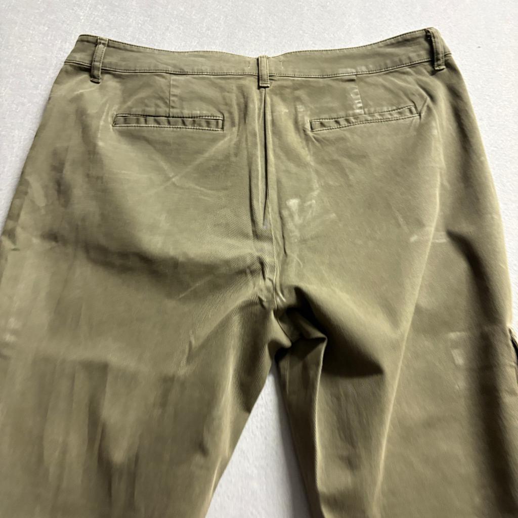 J. Jill Women's Size 16 Petite Green Cotton Stretch Utility Cargo Pants Ankle