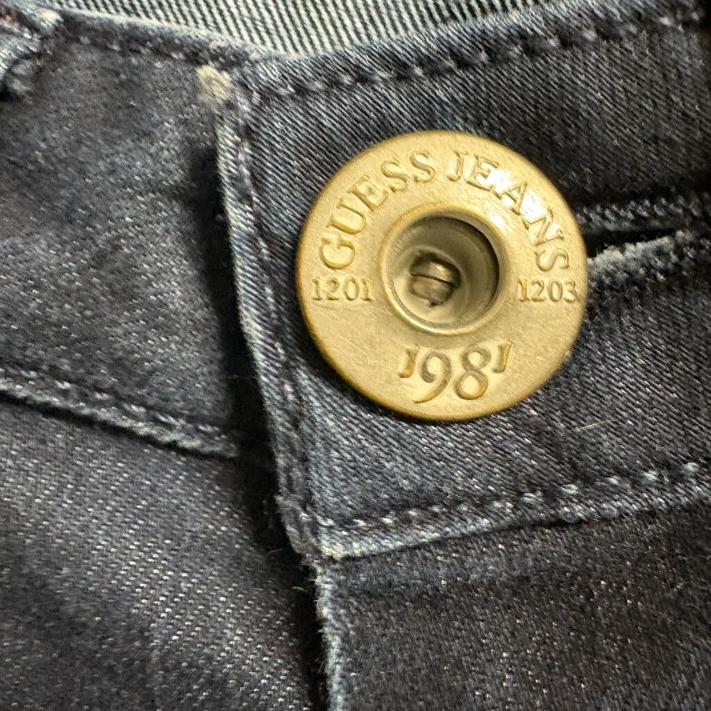 Guess Power Skinny Jeans Womens 26 Dark Wash Blue Denim Stretch Low Rise