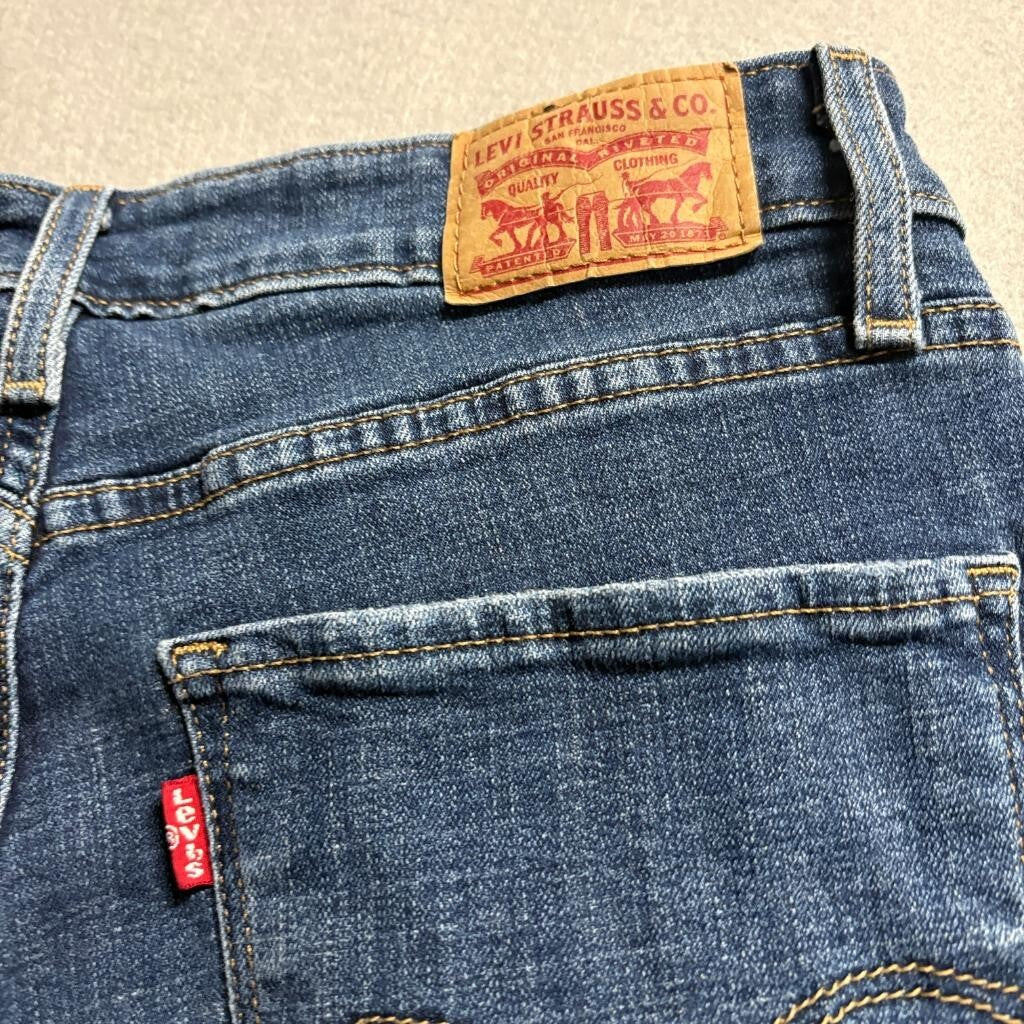 Levi's 721 High Rise Skinny Jeans Womens Size 30 Distressed Blue Denim W30 L28