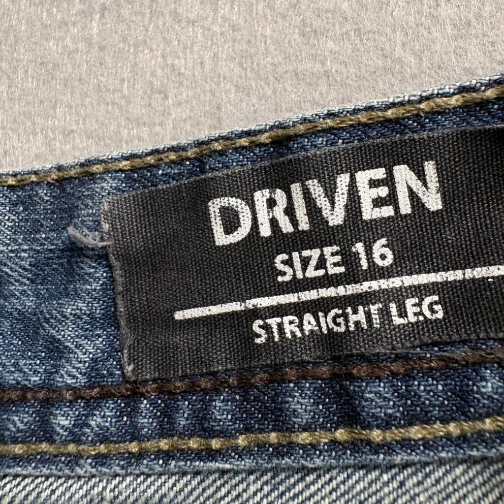 Buffalo David Bitton Driven Jeans Boys Size 16 Straight Leg Blue Denim