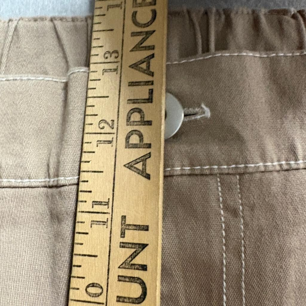 Orange Kiss Essentials Cargo Pants Womens XL Brown Cotton Stretch Wide Leg