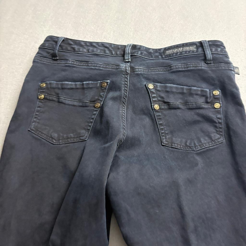 Rock and Republic Kashmiere Skinny Jeans Womens 18W Short Black Denim Stretch
