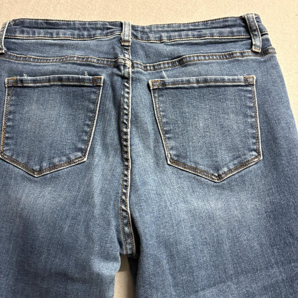 Klique B Jeans Womens 15 Blue Denim High Rise Skinny Ankle Stretch Distressed