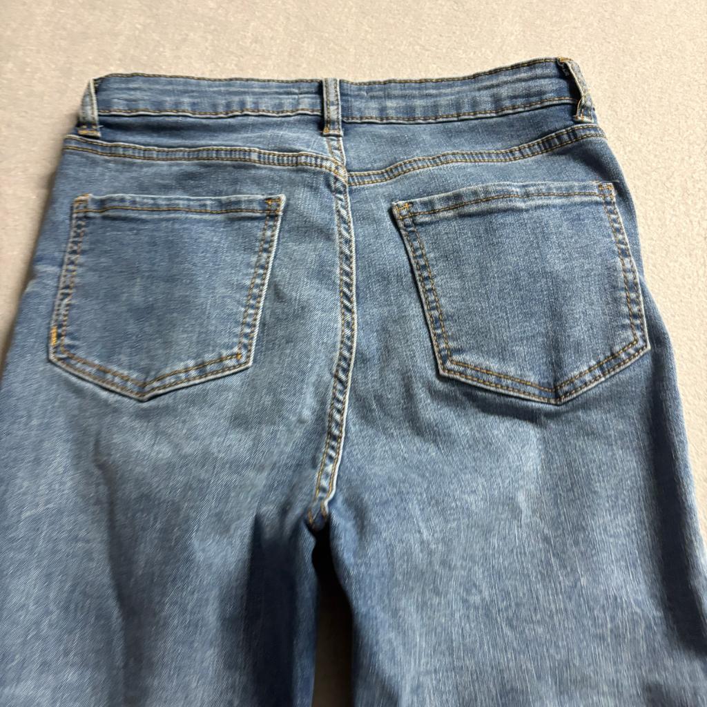 Skinny Fries Denim Jeans Womens Size 5 Blue Distressed High Rise Stretch Slim