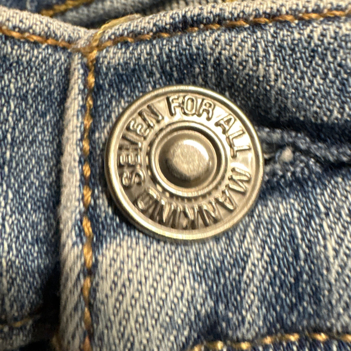7 For All Mankind High Waist Slim Kick Jeans Womens Size 27 Frayed Raw Hem Blue