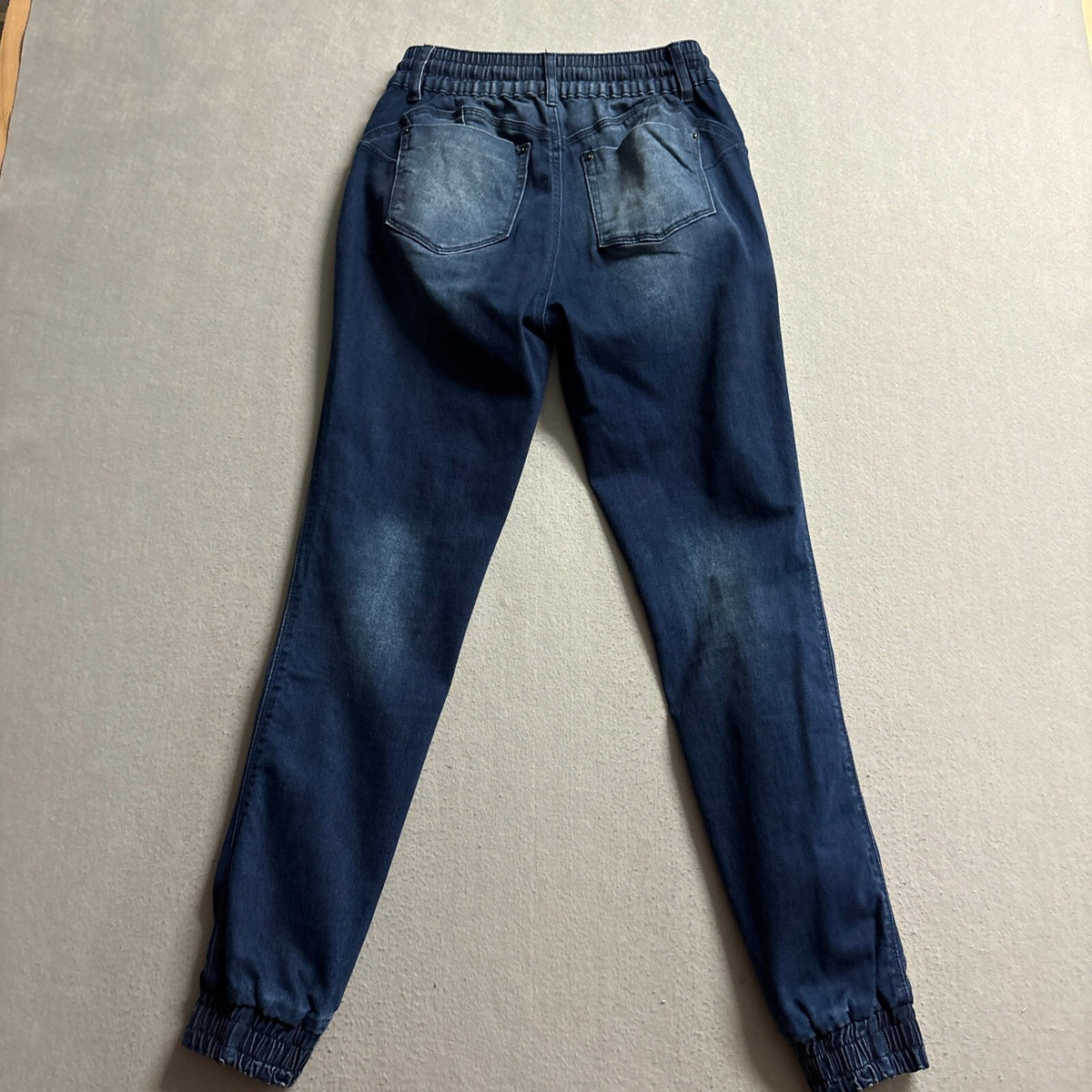 PSA Denim Jogger Jeans Womens Medium Blue Elastic Drawstring Waist Stretch