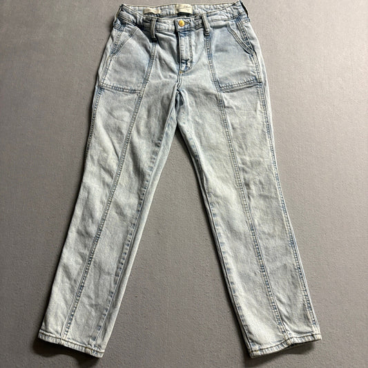 Universal Thread High Rise Slim Straight Jeans Womens 4/27R Light Wash Utility