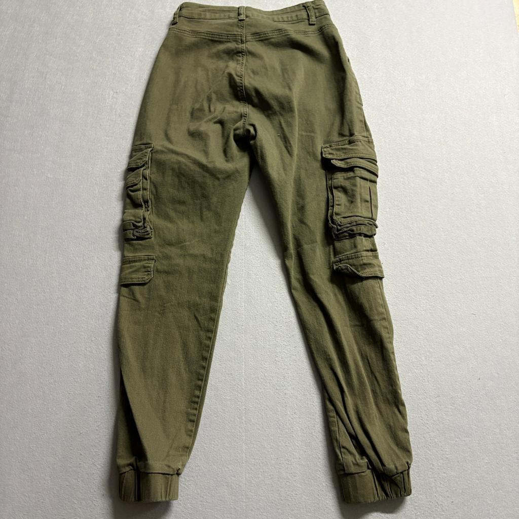 Windsor Womens Small Olive Green Cargo Jogger Pants High Rise Utility Pockets