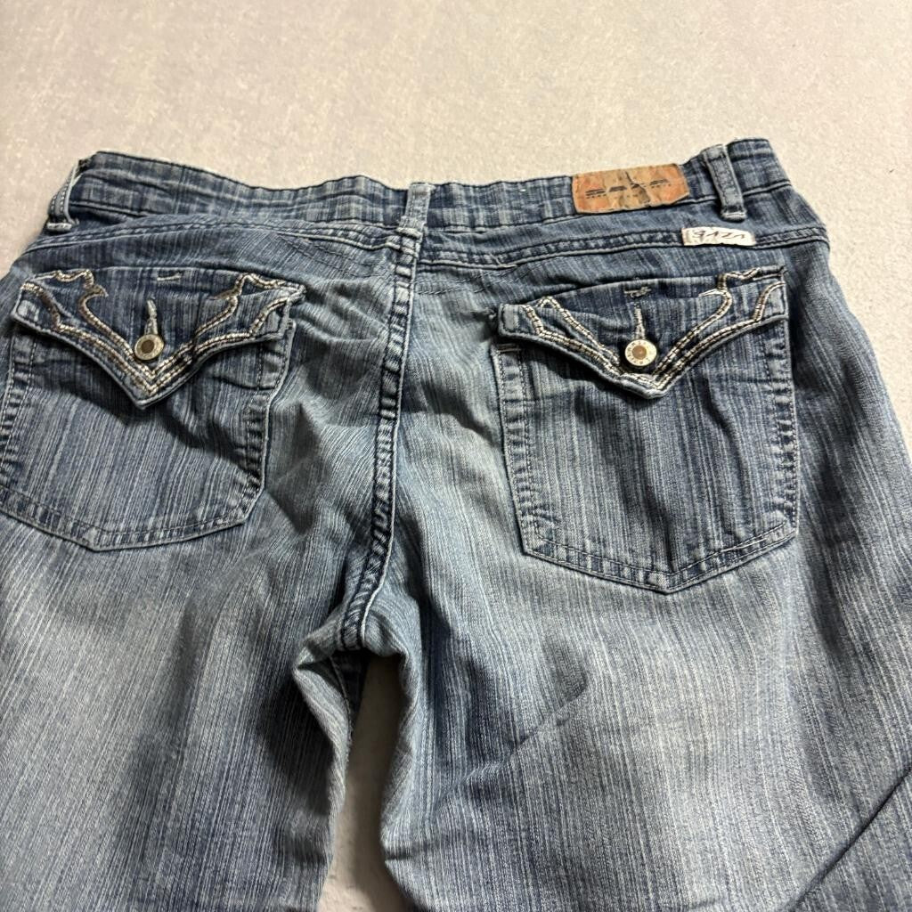 Saza Jeans Womens Size 11 Blue Denim Stretch Straight Leg Low Rise Y2K