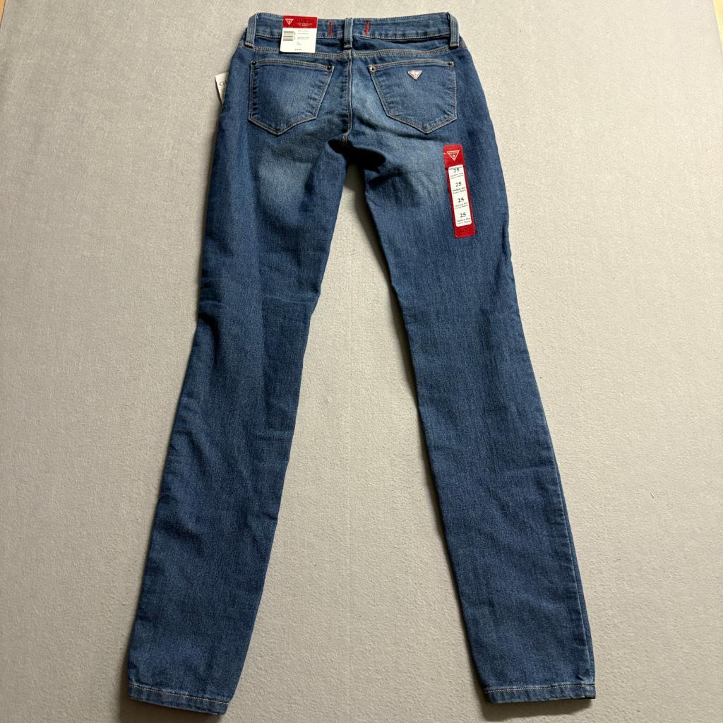 Guess Sienna Curvy Fit Skinny Jeans Womens Size 25 Blue Denim Stretch NWT