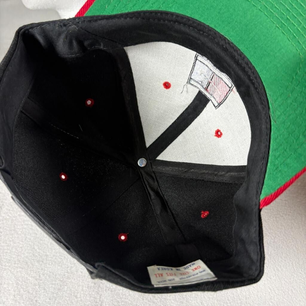 Vintage Nike Court Challenge Swoosh Hat Snapback Cap Black Red Green Under Visor