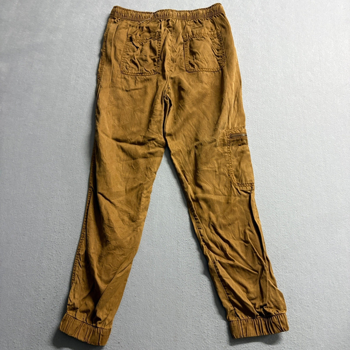 Nicole Miller New York Cargo Jogger Pants Womens Small Brown Elastic Drawstring