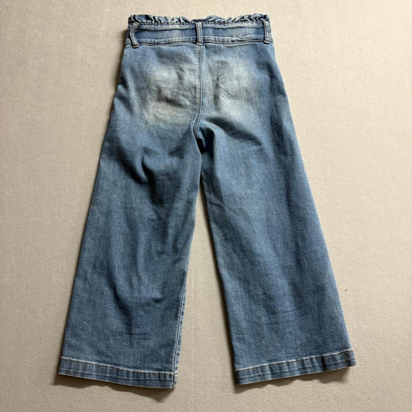 Ashley Mason Paperbag Waist Jeans Womens Size 5 Wide Leg Cropped Blue Denim