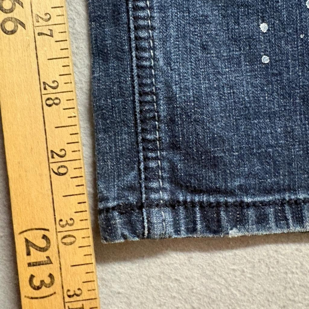 Tyteo Distressed Jeans Womens 13 Blue Denim Paint Splatter Low Rise Stretch