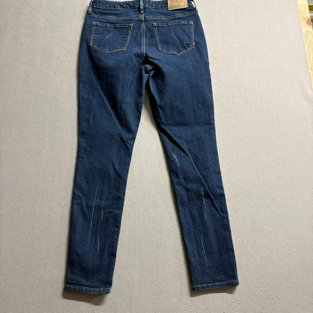 Seven7 Skinny Jeans Womens Size 4 Dark Wash Blue Denim Stretch Distressed