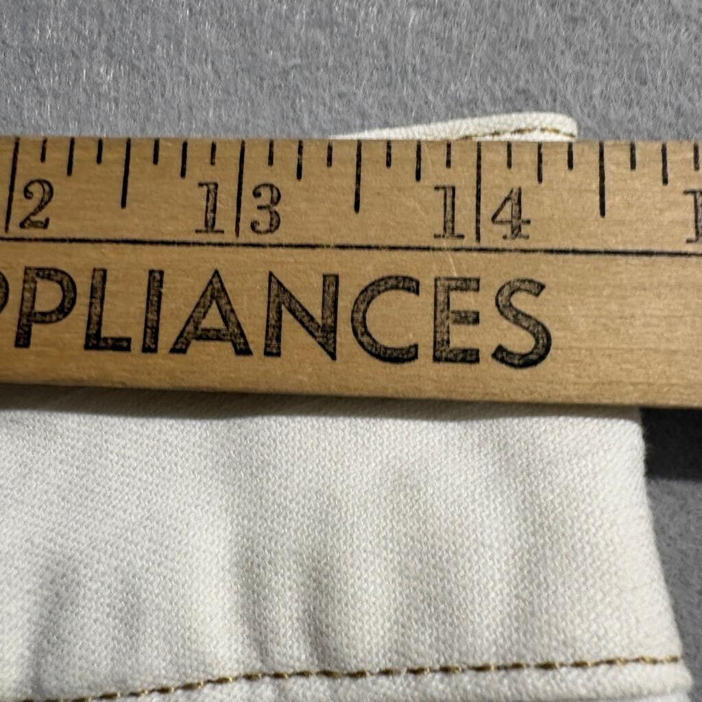 FRAME Denim Women 25 Ecru Cotton Utility Cargo Carpenter Pants Raw Hem Off White