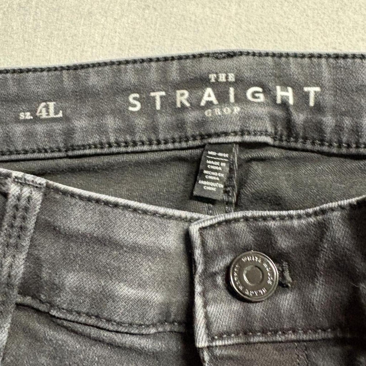 White House Black Market Jeans Womens 4L Black Straight Crop Embroidered Hem