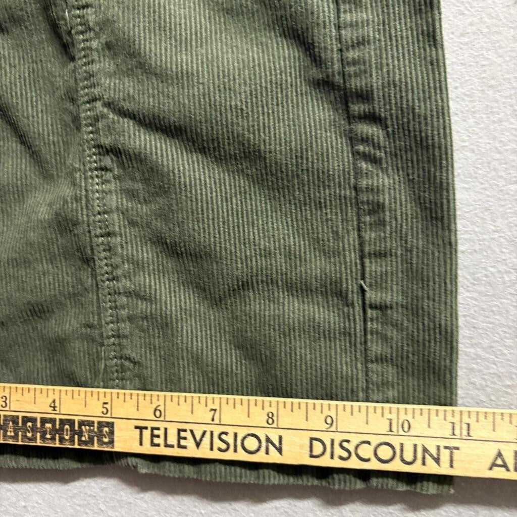 Forever 21 Corduroy Cargo Pants Womens Large Olive Green Wide Leg Y2K Utility