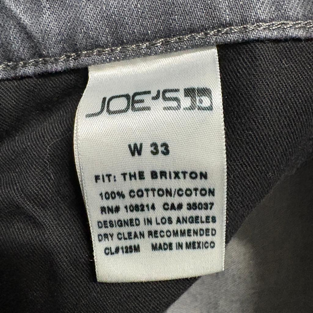 Joe's Jeans The Brixton Mens 33 Gray Straight Leg Denim Jeans Made in Mexico