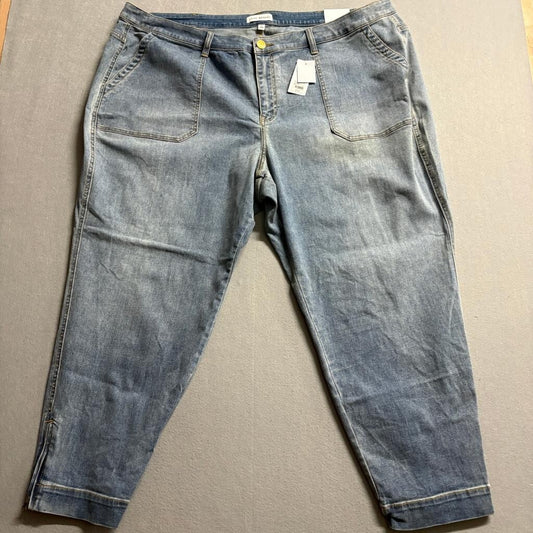 Lane Bryant Boyfriend Jeans Womens 26 Blue Flex Magic Waistband Mid Rise Stretch