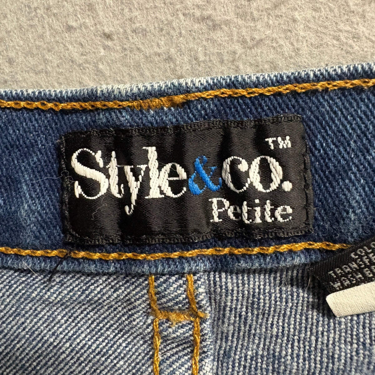 Style & Co Petite High Rise Mom Jeans Womens Size 8P Blue Denim Straight Leg