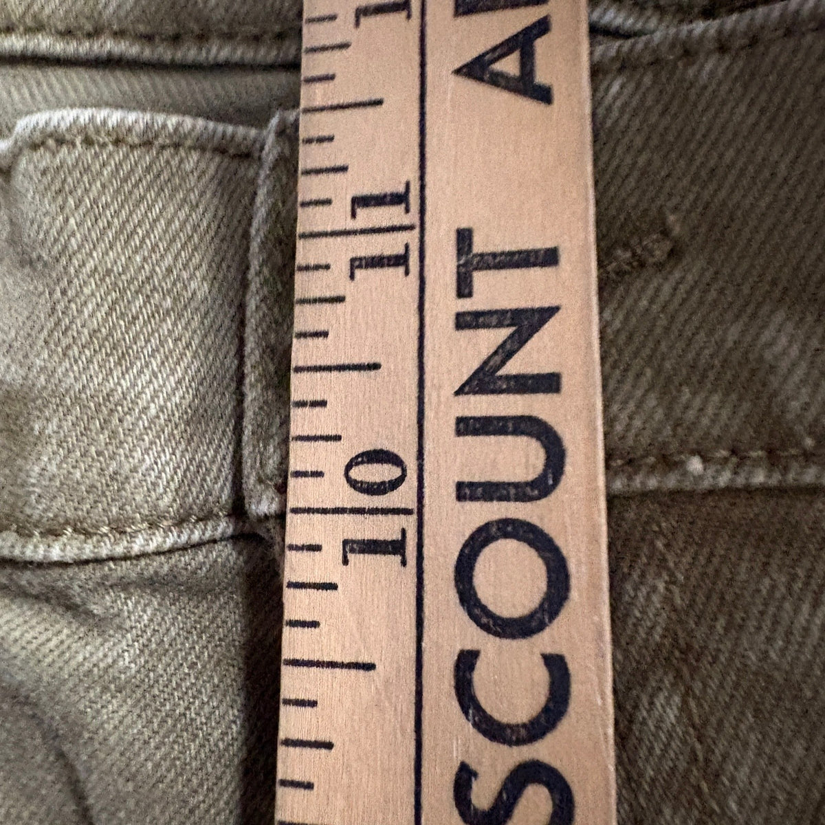 Time and Tru Womens Wide Leg Pants Size 18 Olive Green Cotton Stretch Crop