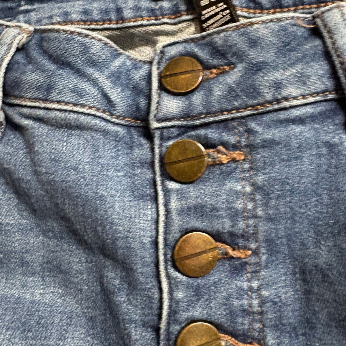 Kenneth Cole New York Jeans Womens 10 Blue Denim High Rise Exposed Button Fly