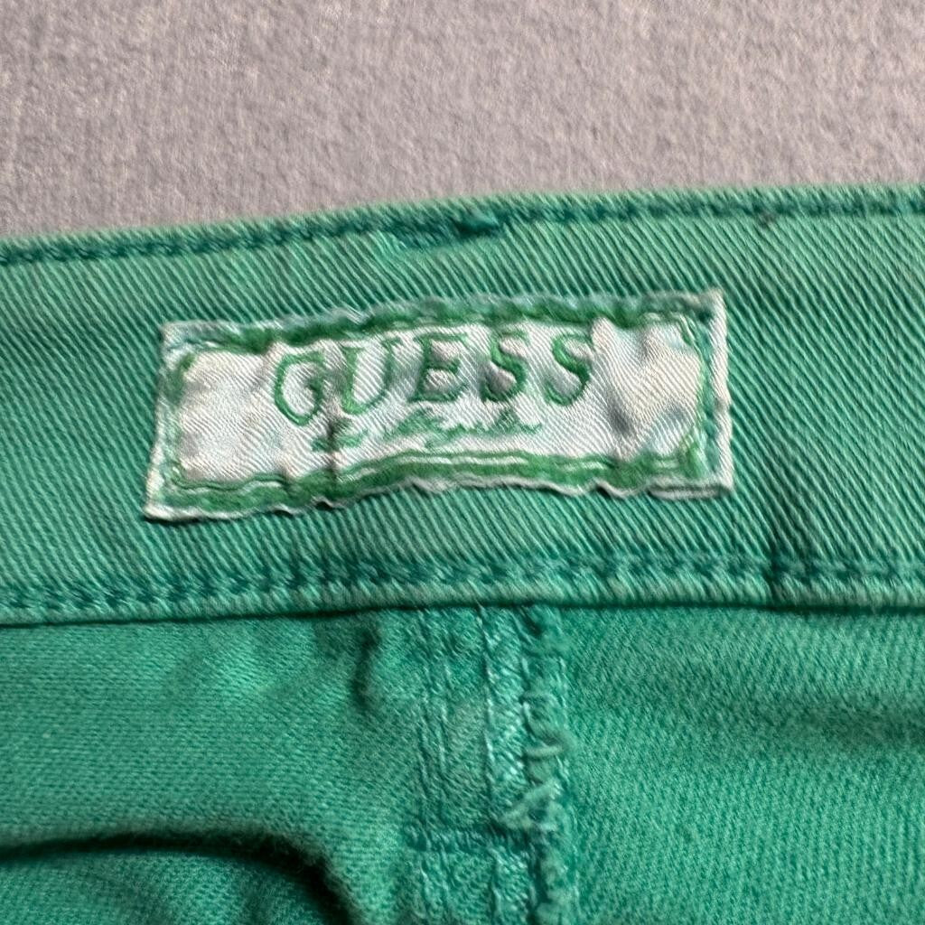 Guess Britney Skinny Jeans Womens 28 Green Denim Low Rise Stretch Pants