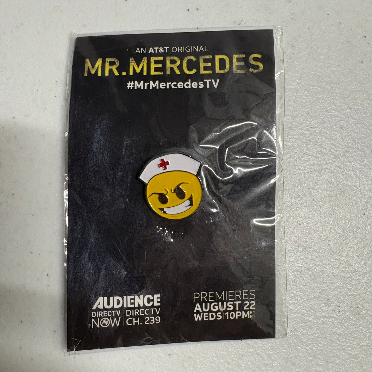 Mr Mercedes TV Show Promo Enamel Lapel Pin Evil Nurse Emoji Stephen King