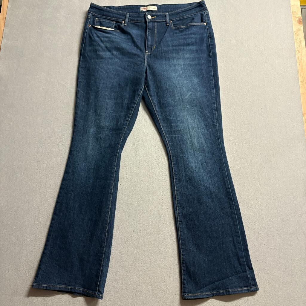 Signature by Levi Strauss Co Womens 16 W33 Mid Rise Bootcut Jeans Blue Stretch