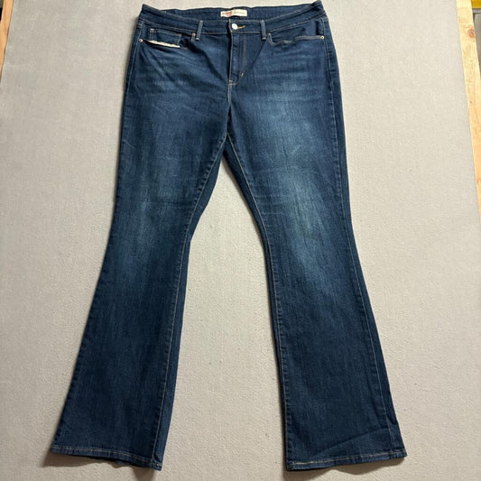 Signature by Levi Strauss Co Womens 16 W33 Mid Rise Bootcut Jeans Blue Stretch