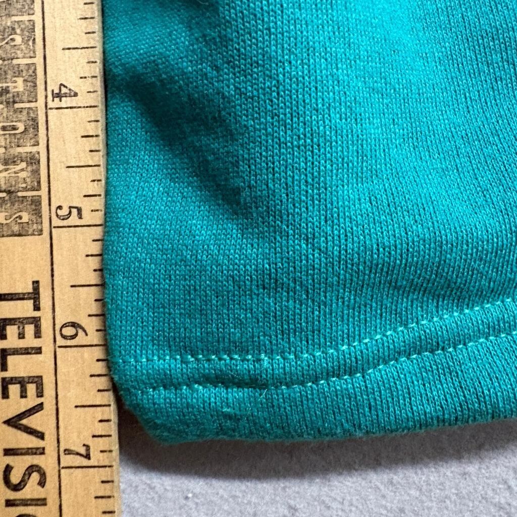 Vintage JE Morgan Sweat Shorts Mens Large Teal Green Fleece Drawstring Made in