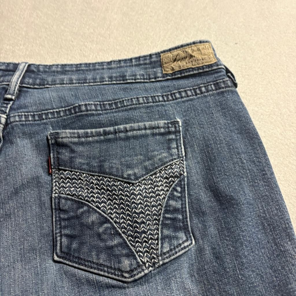 Levi's Demi Curve Bootcut Jeans Womens 20W Blue Denim Stretch Embellished Pocket