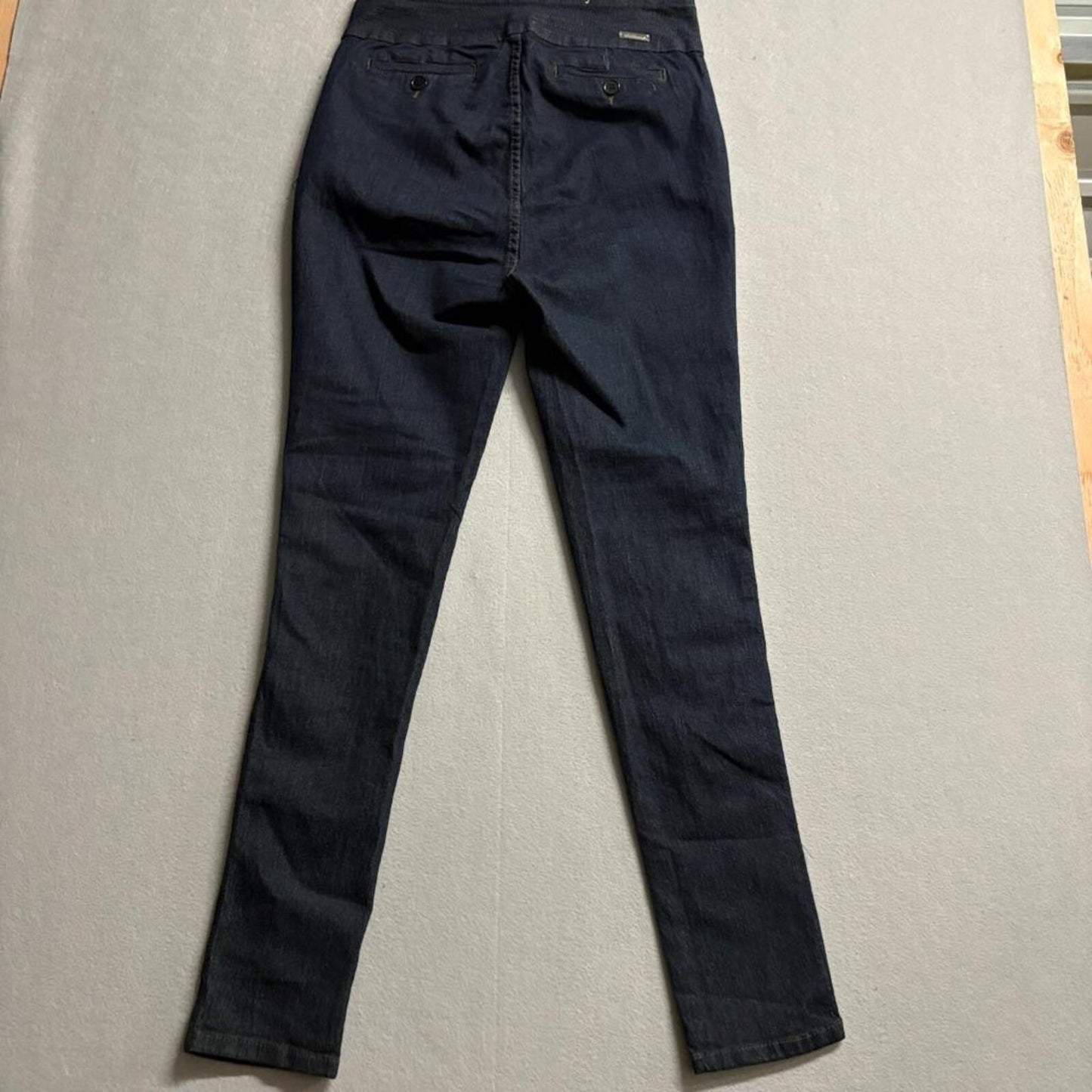 Diamante Womens High Rise Skinny Jeans Dark Wash Stretch Denim Size 30x31 Made
