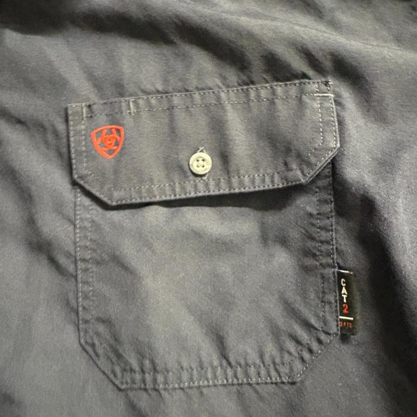 Ariat FR Work Shirt Mens 4XL Navy Blue Flame Resistant Long Sleeve Button Up