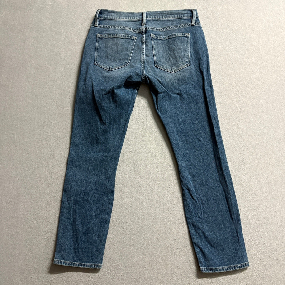 FRAME Denim Le Garcon Crop Jeans Womens Size 24 Blue Medium Wash Crater Stretch