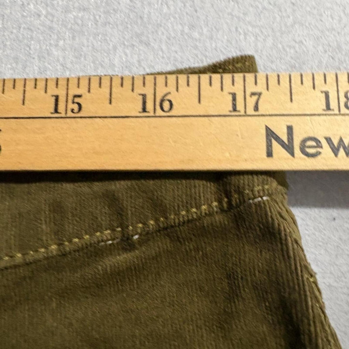 Gloria Vanderbilt Amanda Slim Corduroy Pants Womens 14 Olive Green High Rise